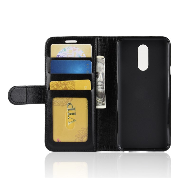 Crazy Horse Texture Wallet Stand Leather Mobile Phone Cover for LG Q7 - Black-5