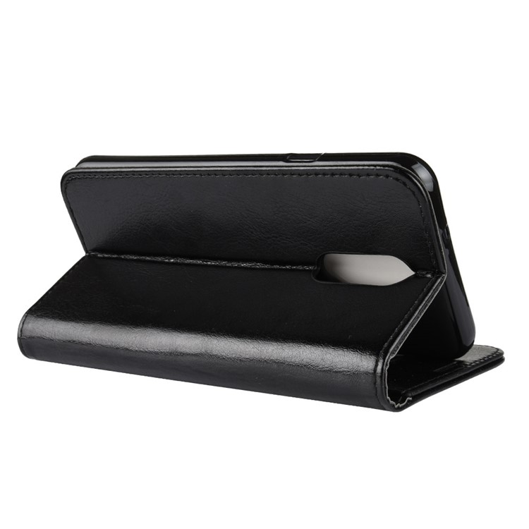 Crazy Horse Texture Wallet Stand Leather Mobile Phone Cover for LG Q7 - Black-7