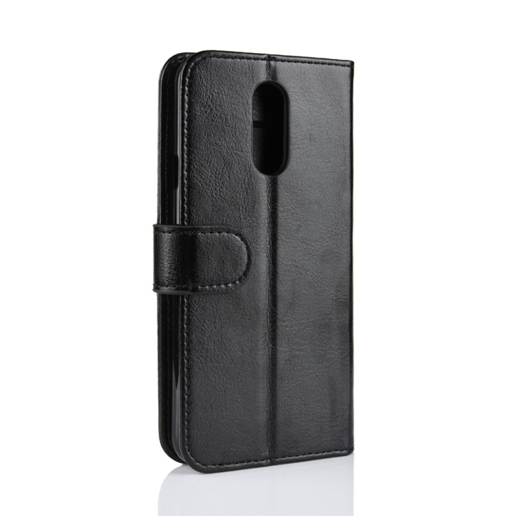 Crazy Horse Texture Wallet Stand Leather Mobile Phone Cover for LG Q7 - Black-8