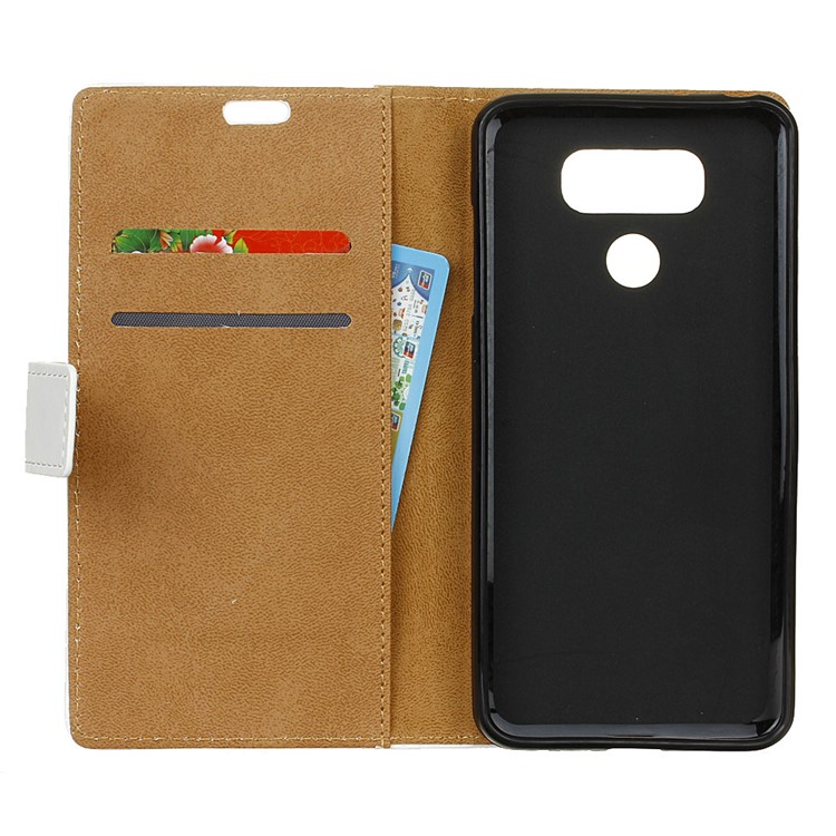 Pattern Printing Wallet Leather Stand Case for LG V40 ThinQ - Eiffel Tower and Characters-6