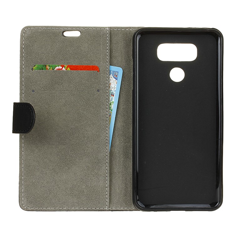 Wallet Leather Stand Case for LG V40 ThinQ - Black-5