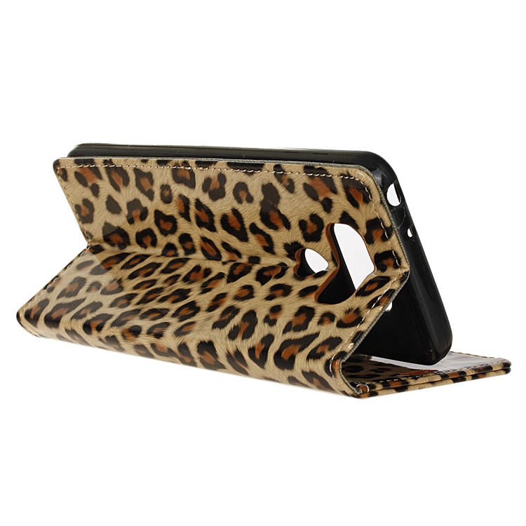 Leopard Pattern Magnetic Leather Wallet Phone Case for LG V40 ThinQ-7