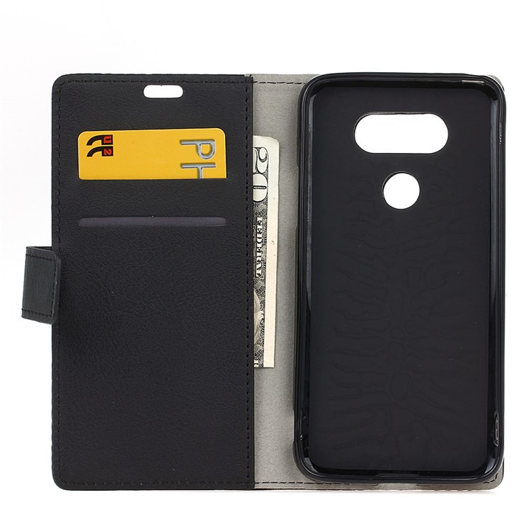 PU Leather Magnetic Wallet Case for LG V40 ThinQ - Black-5