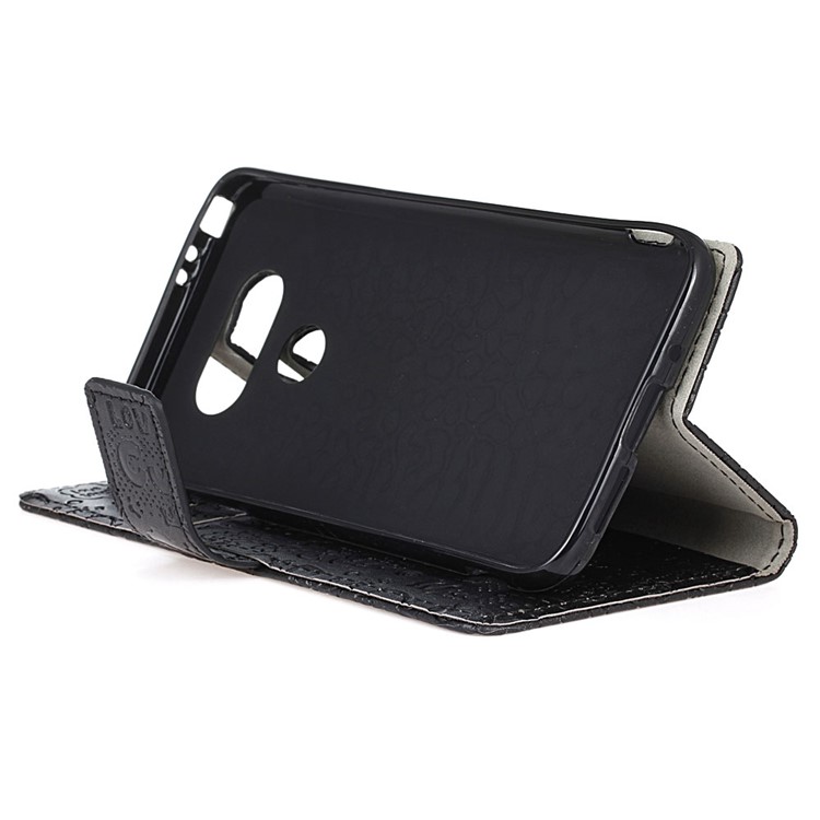 Cartoon Graffiti Wallet Leather Stand Mobile Phone Case for LG V40 ThinQ - Black-6