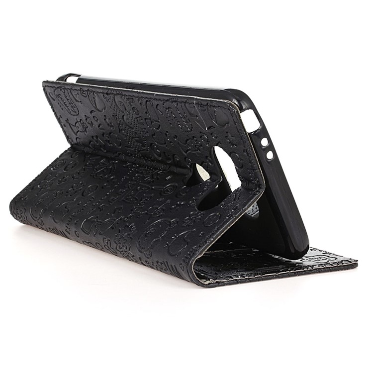 Cartoon Graffiti Wallet Leather Stand Mobile Phone Case for LG V40 ThinQ - Black-7