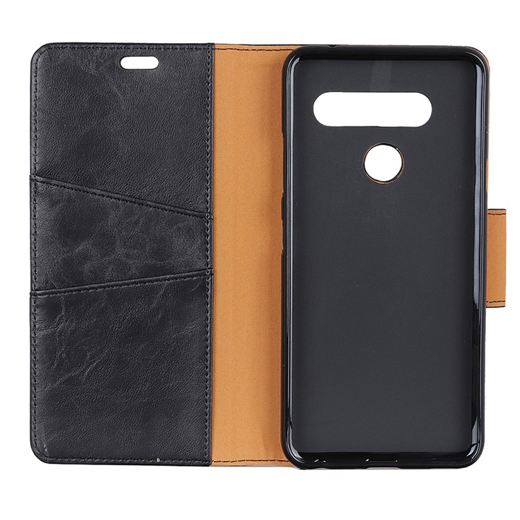 Crazy Horse Magnetic Stand Wallet Split Leather Protective Case for LG V40 ThinQ - Black-5