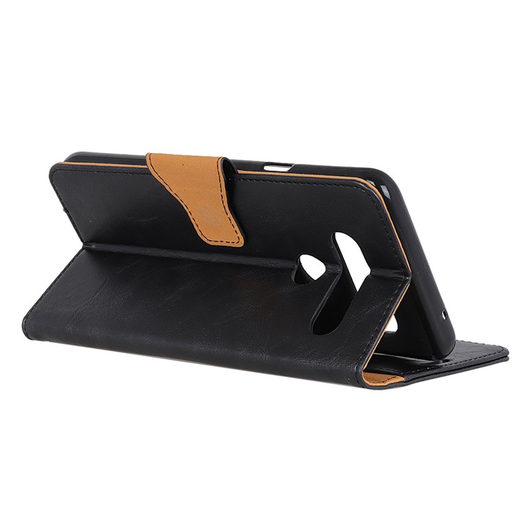 Crazy Horse Magnetic Stand Wallet Split Leather Protective Case for LG V40 ThinQ - Black-6