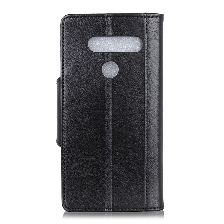 Textured PU Leather Wallet Stand Mobile Cover for LG V40 ThinQ - Black-7