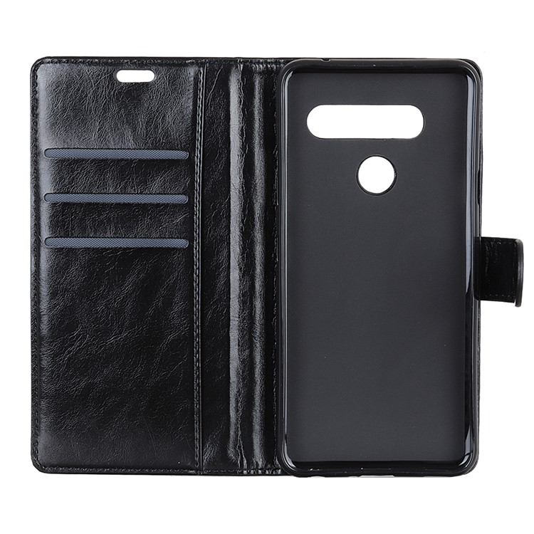 Crazy Horse Magnetic Stand Wallet Leather Mobile Phone Case for LG V40 ThinQ - Black-5