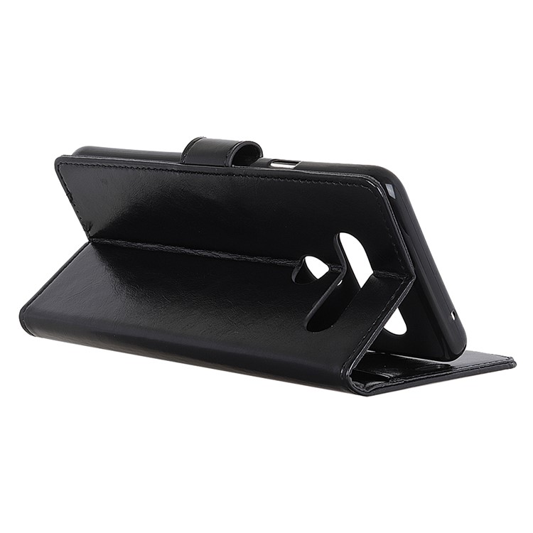 Crazy Horse Magnetic Stand Wallet Leather Mobile Phone Case for LG V40 ThinQ - Black-6