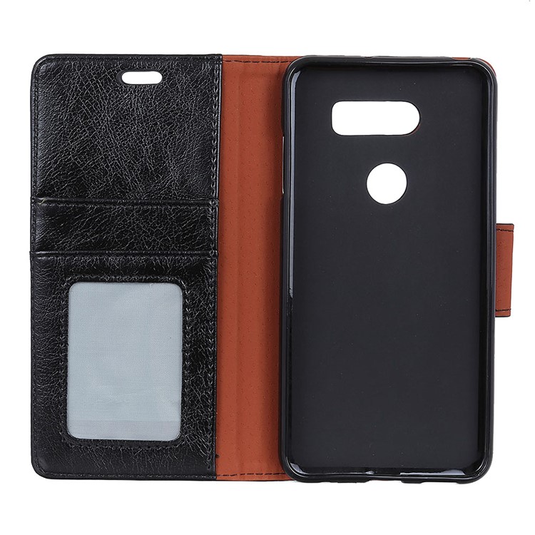 Nappa Texture Split Leather Wallet Flip Case for LG V40 ThinQ - Black-5