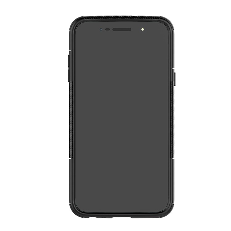 Tyre Pattern PC TPU 2-in-1 Hybrid Casing with Kickstand for LG X Power 3 - Black-4