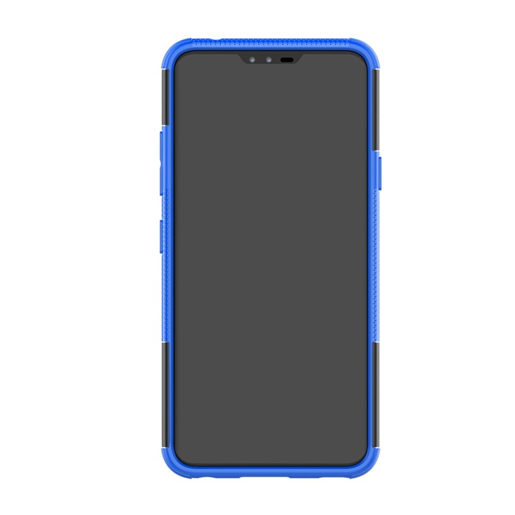 Anti-slip PC + TPU Hybrid Mobile Phone Case with Kickstand for LG V40 ThinQ - Blue-4