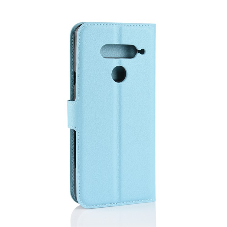 Litchi Texture Wallet Stand Leather Mobile Shell for LG V40 ThinQ - Blue-6