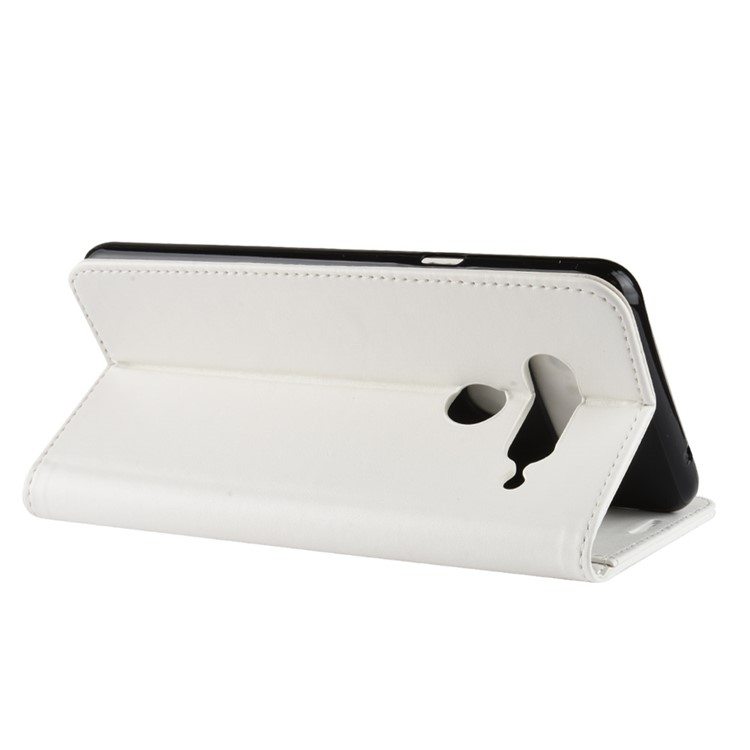 Crazy Horse Wallet Stand Leather Protector Cover for LG V40 ThinQ - White-6