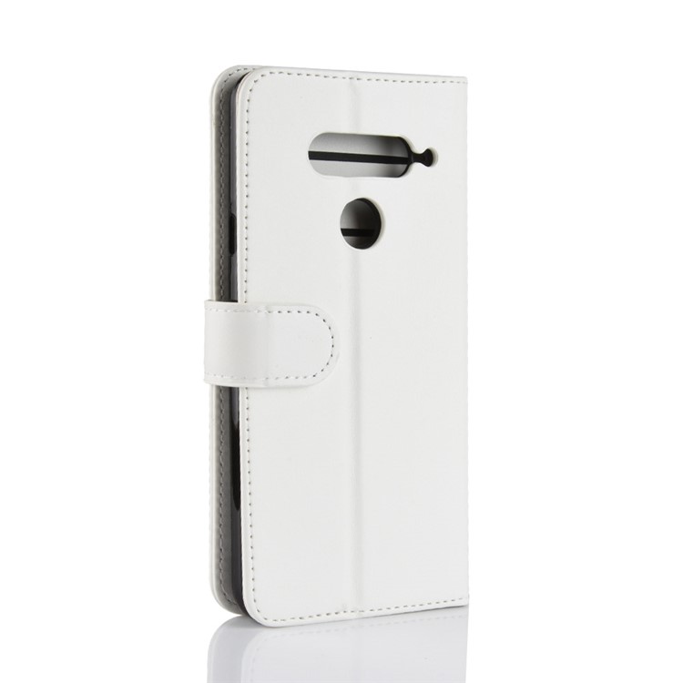 Crazy Horse Wallet Stand Leather Protector Cover for LG V40 ThinQ - White-7