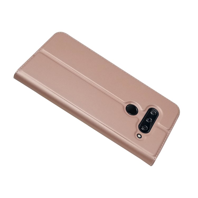 Auto-absorbed Stand Leather Card Holder Mobile Case for LG V40 ThinQ - Rose Gold-4