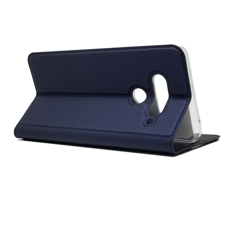 Auto-absorbed Stand Leather Card Holder Cell Phone Case for LG V40 ThinQ - Dark Blue-6