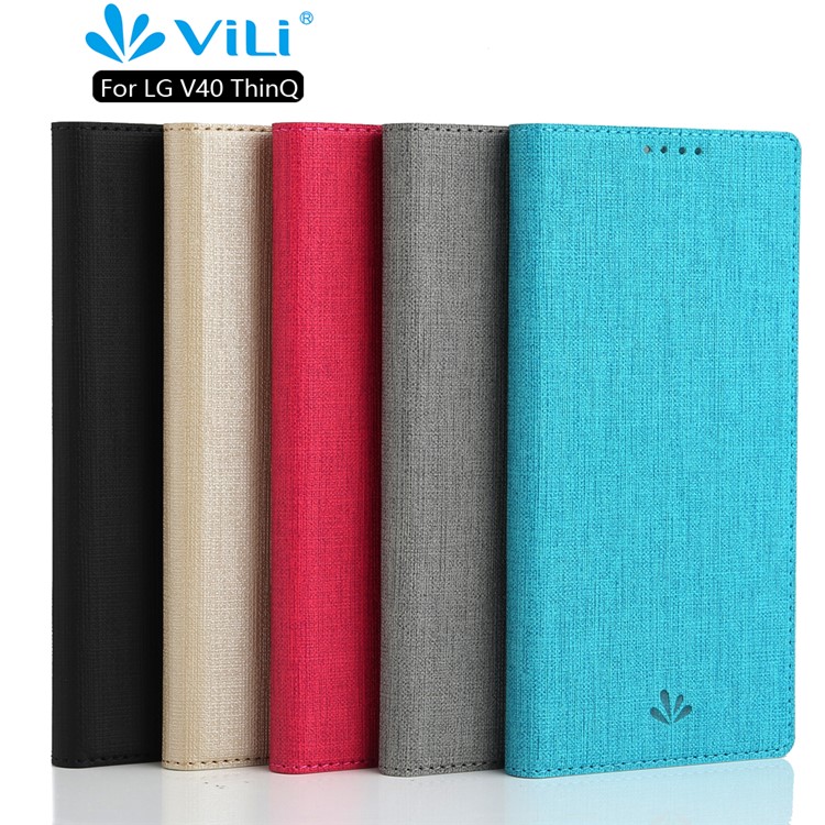 VILI DMX Cross Texture Stand Leather Phone Case for LG V40 ThinQ - Black-6