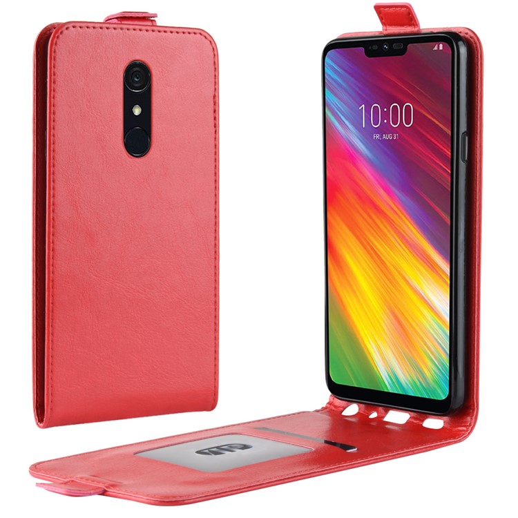 Crazy Horse Vertical Flip PU Leather Protection Shell for LG G7 Fit - Red-1