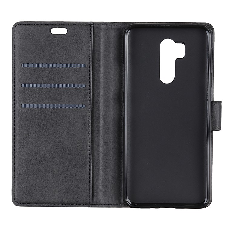 Matte Skin Wallet Leather Stand Case for LG G7 One - Black-8