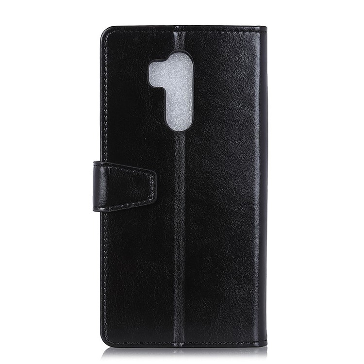 Crazy Horse Leather Wallet Case for LG G7 One - Black-3