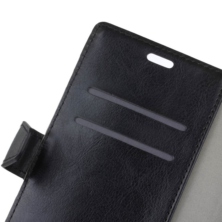 Crazy Horse Leather Wallet Case for LG G7 One - Black-4