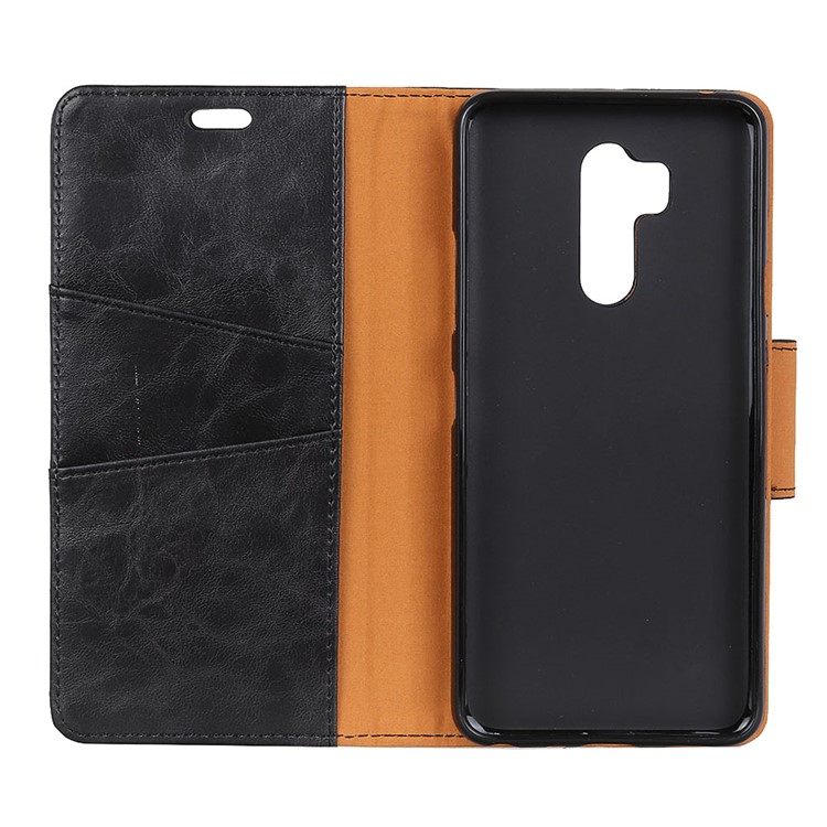 Crazy Horse Wallet Leather Stand Case for LG G7 One - Black-6