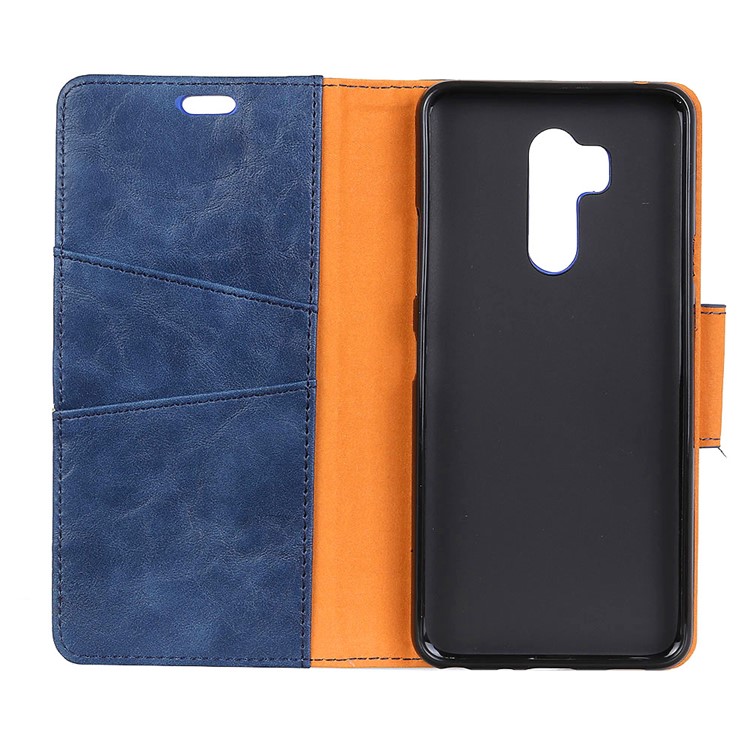 Crazy Horse Magnetic Leather Stand Case for LG G7 One - Blue-6