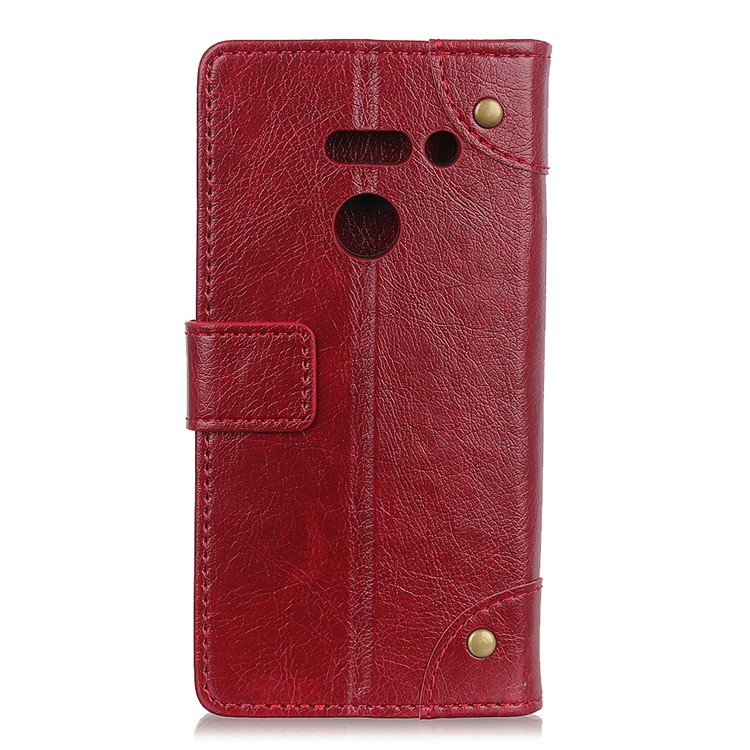 Nappa Texture PU Leather Phone Casing with Stand Wallet for LG G8 ThinQ - Red-8