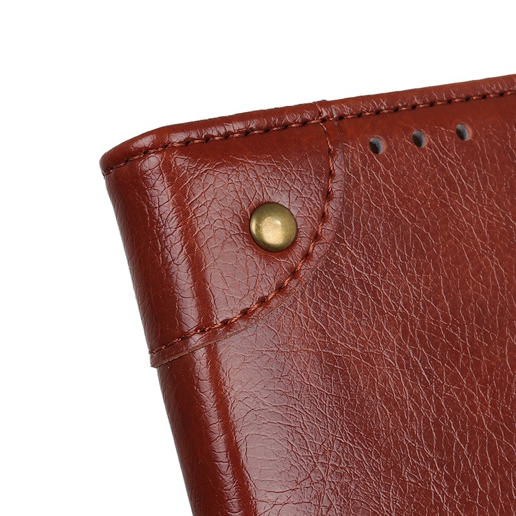 Nappa Texture PU Leather Phone Casing with Stand Wallet for LG G8 ThinQ - Brown-2