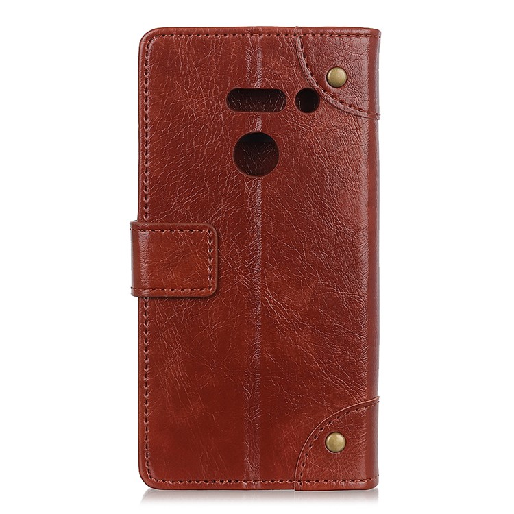 Nappa Texture PU Leather Phone Casing with Stand Wallet for LG G8 ThinQ - Brown-7
