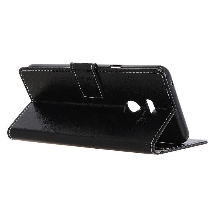 Retro Crazy Horse PU Leather Wallet Stand Cellphone Cover for LG G8 ThinQ - Black-3