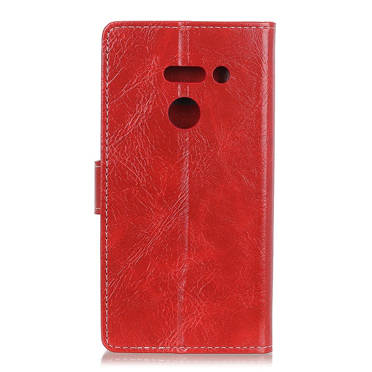 Retro Crazy Horse PU Leather Wallet Stand Cellphone Cover for LG G8 ThinQ - Red-7