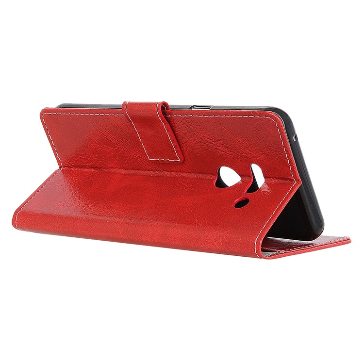 Retro Crazy Horse PU Leather Wallet Stand Cellphone Cover for LG G8 ThinQ - Red-8