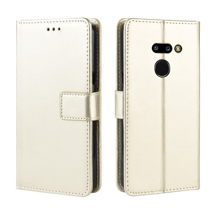 For LG G8 ThinQ Crazy Horse Wallet Leather Mobile Phone Cover - Gold-2