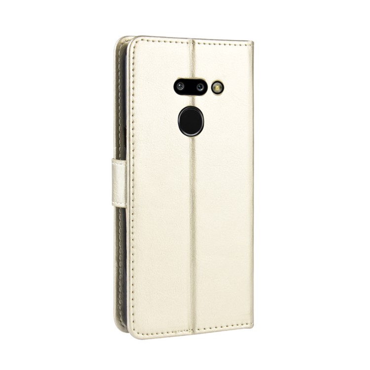 For LG G8 ThinQ Crazy Horse Wallet Leather Mobile Phone Cover - Gold-9