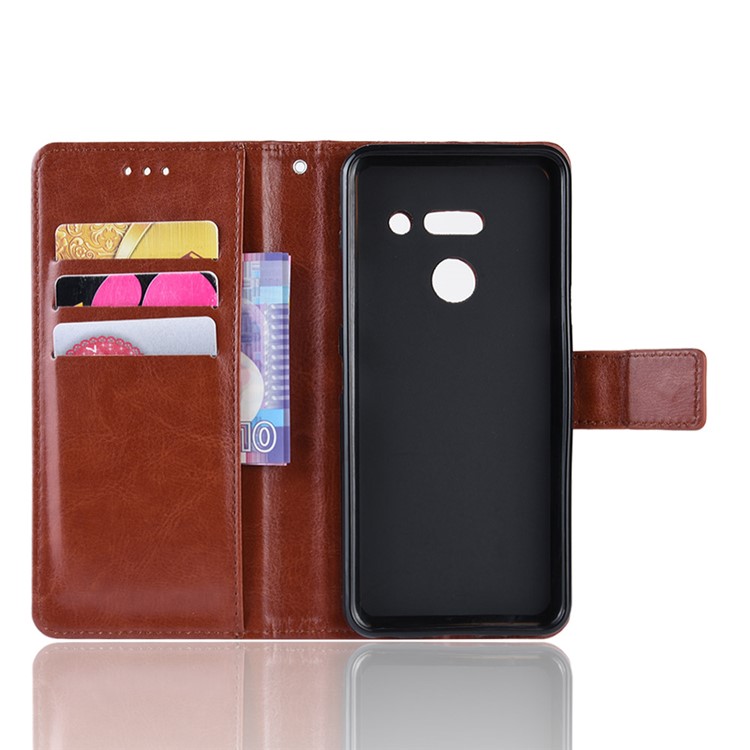 For LG G8 ThinQ Crazy Horse Wallet Leather Mobile Phone Cover - Brown-5