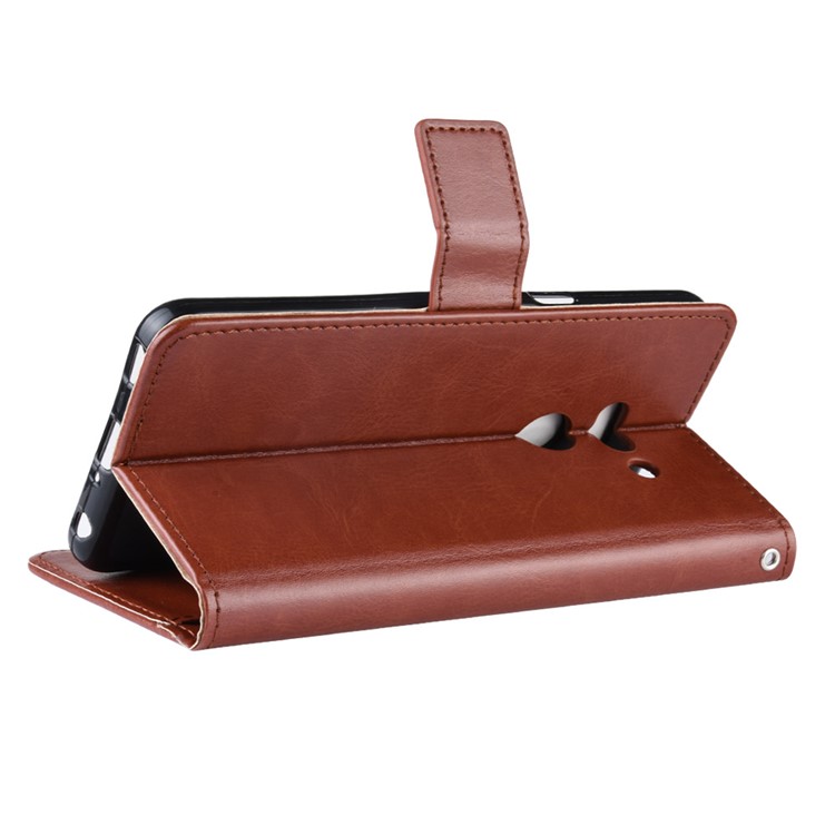 For LG G8 ThinQ Crazy Horse Wallet Leather Mobile Phone Cover - Brown-7