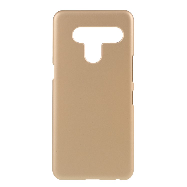 Rubberized PC Hard Mobile Phone Shell for LG V50 ThinQ 5G - Gold-1