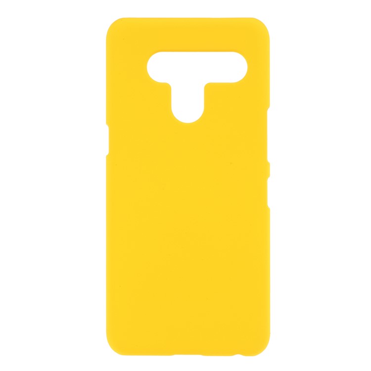 Rubberized PC Hard Mobile Phone Shell for LG V50 ThinQ 5G - Yellow-1
