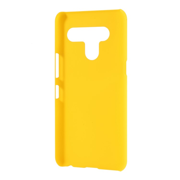 Rubberized PC Hard Mobile Phone Shell for LG V50 ThinQ 5G - Yellow-3
