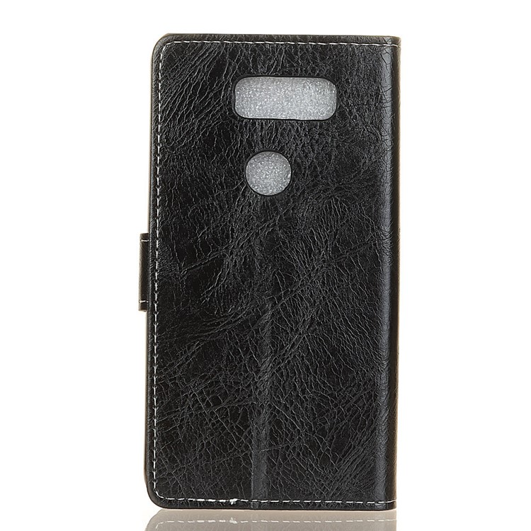 Crazy Horse Leather Wallet Stand Case for LG V50 ThinQ 5G - Black-2