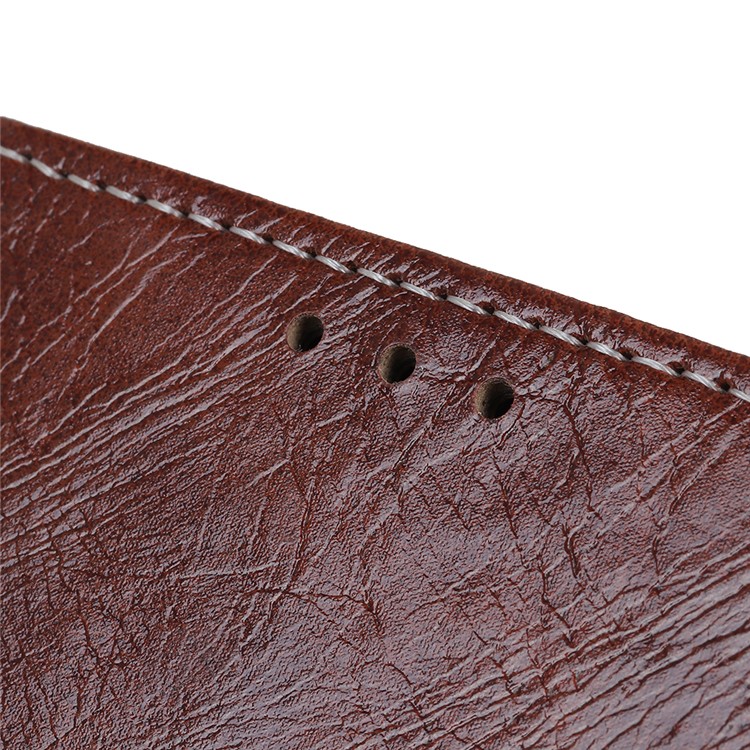 Crazy Horse Leather Wallet Stand Case for LG V50 ThinQ 5G - Brown-6