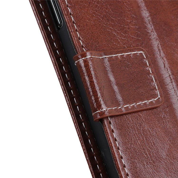 Crazy Horse Leather Wallet Stand Case for LG V50 ThinQ 5G - Brown-7
