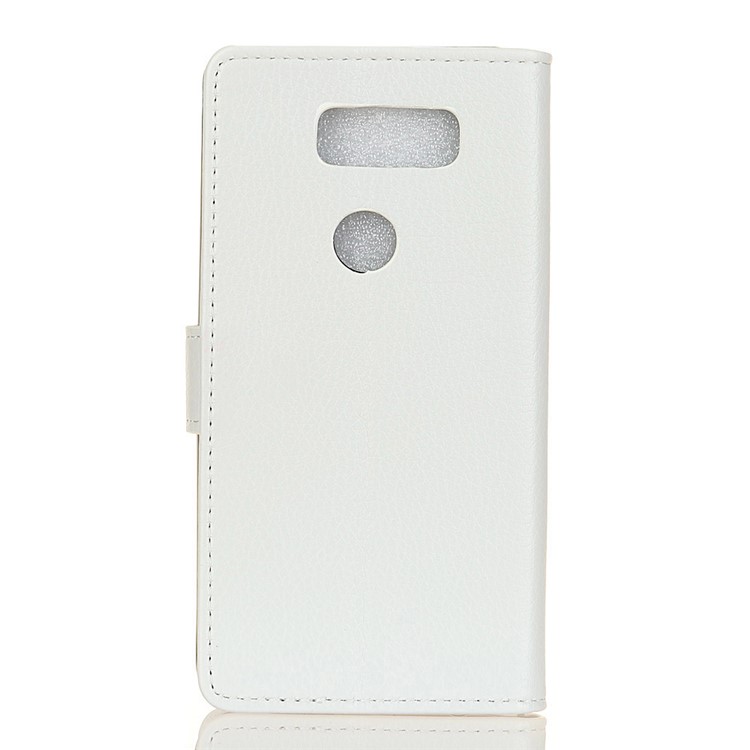 Litchi Skin Wallet Leather Stand Case for LG V50 ThinQ 5G - White-2