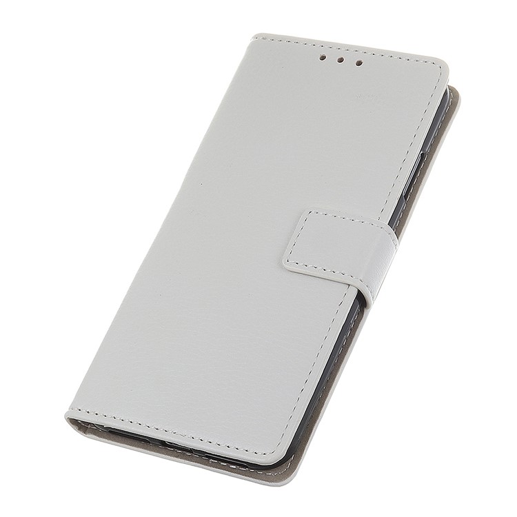 Litchi Skin Wallet Leather Stand Case for LG V50 ThinQ 5G - White-8