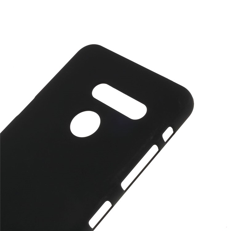 Rubberized Plastic Hard Protective Phone Cover for LG G8 ThinQ - Black-4