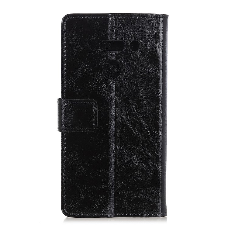 Crazy Horse Wallet Stand Leather Protective Case for LG G8 ThinQ - Black-1