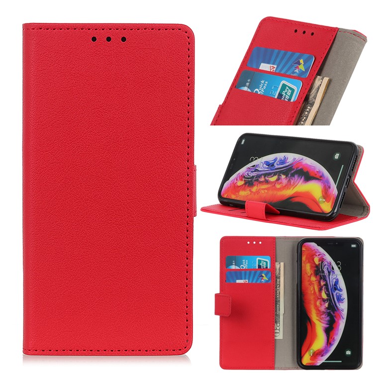 Wallet Leather Stand Case for LG V50 ThinQ 5G - Red-1